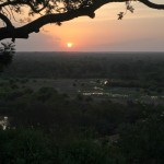 Zonsondergang boven Mole National Park